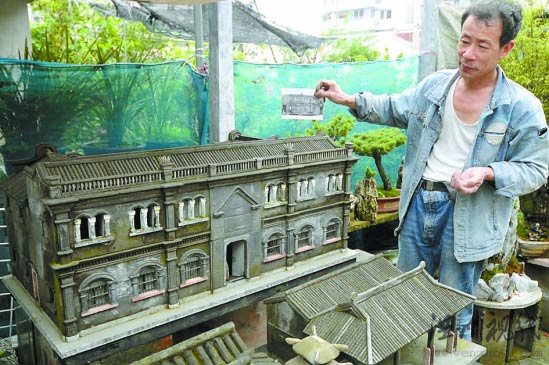泥水匠欲用20年盖微缩版古温州城(图)