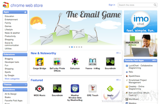 图片介绍：Chrome应用程序商店界面