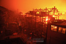 湖南怀化通道大火高清图片 湖南怀化大火现场和火灾后景象