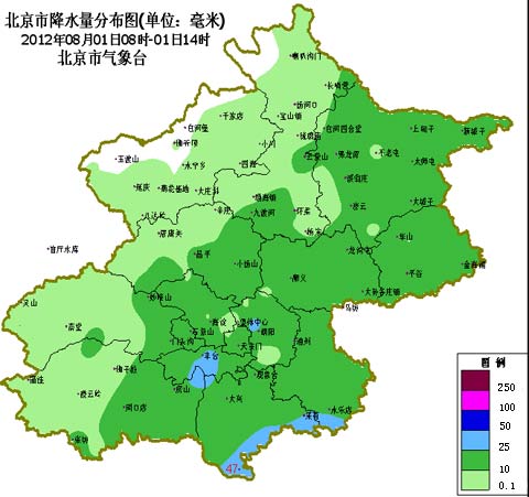 北京雨量实况