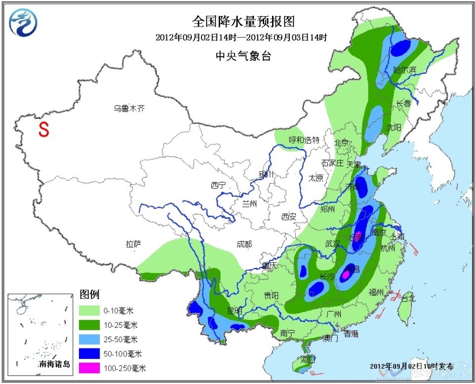 全国降雨分布图