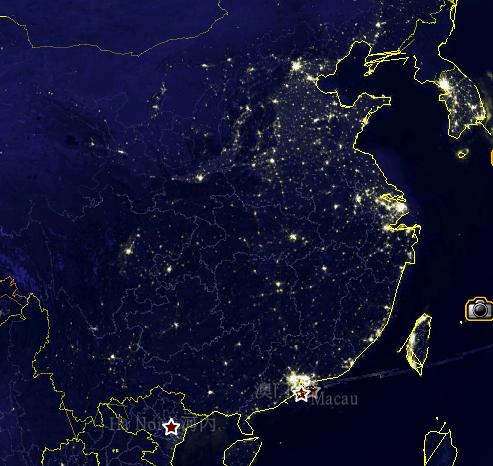 中国夜景卫星图