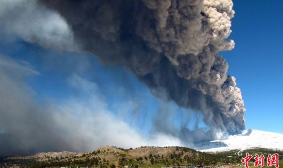阿根廷科帕韦火山喷发