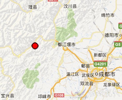 汶川地震震中附近2.9级地震