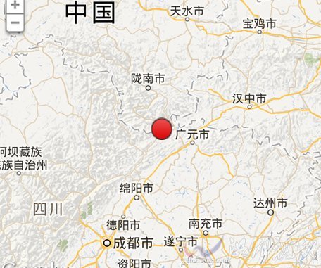 青川地震震中位置图