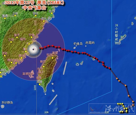 台风潭美登陆福建