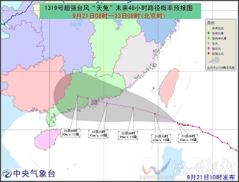 19号天兔台风最新路径