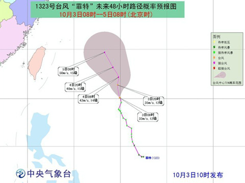 台风菲特路径图