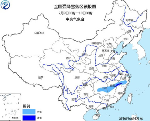 今明两天江西浙江暴雪区域预报图
