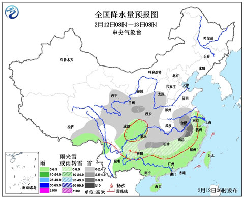 中东部再迎大范围雨雪 皖赣湘局部大到暴雪