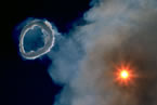 埃特纳火山会吐烟圈 意大利西西里岛的埃特纳火山喷烟圈