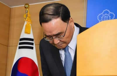 韩国总理宣布辞职 2014年4月27日韩国总理郑烘原宣布辞职