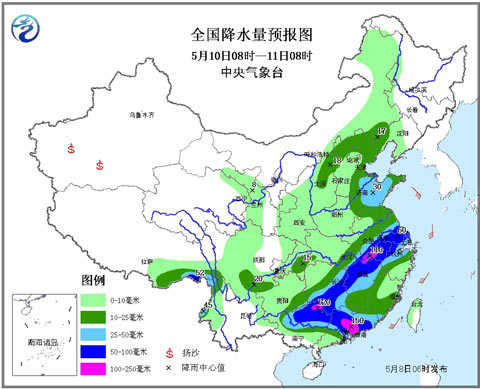 未来三天南方有持续暴雨 北方有降温沙尘