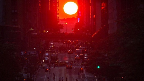 曼哈顿悬日景观再现纽约