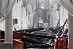 宁波老外滩天主教堂发生火灾