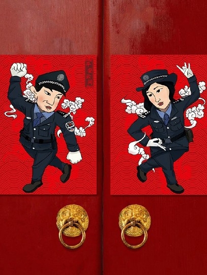 上海警察版门神图片