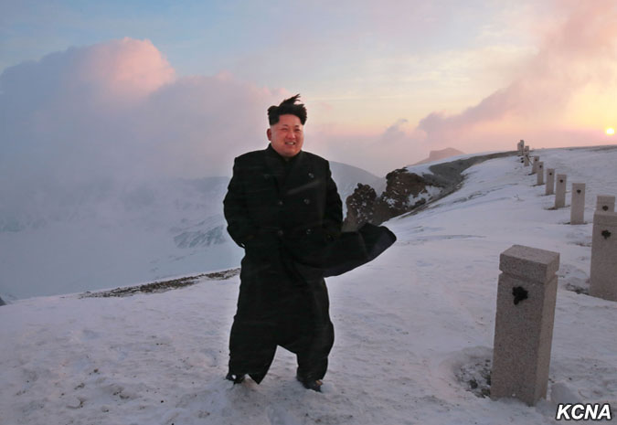 金正恩登上白头山