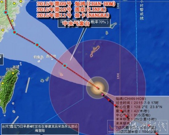 台风灿鸿路径图
