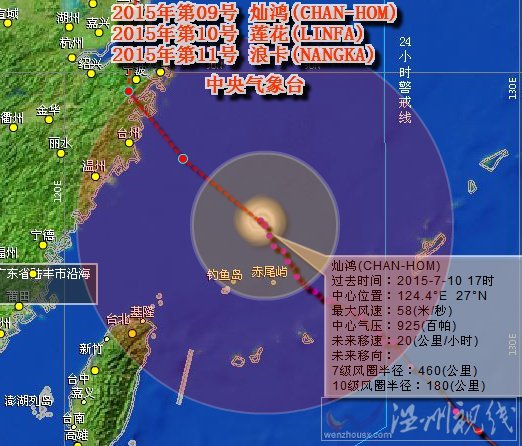 超强台风灿鸿即将登陆浙江