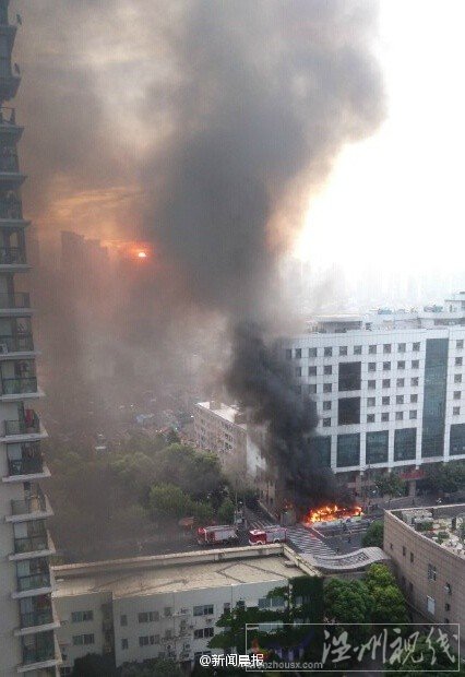 上海老西门附近火灾