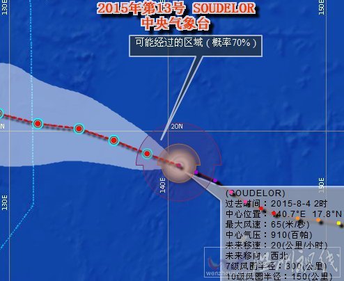 超强台风苏迪罗路径