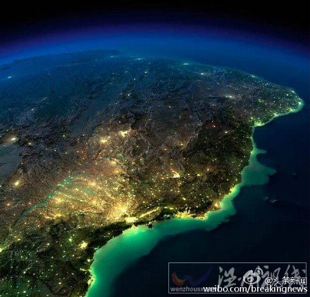 NASA航拍地球夜景图片