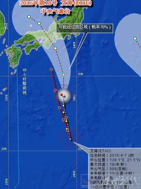 2015年第17号台风艾涛路径图