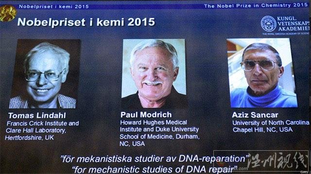 2015诺贝尔化学奖