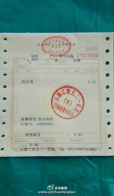 急诊4毛钱药治病