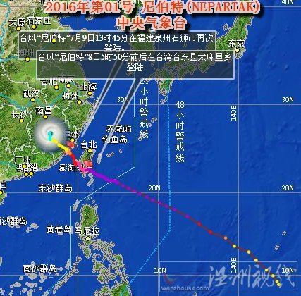 今年第1号台风尼伯特路径图