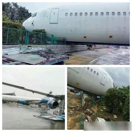 厦门机场飞机被台风吹跑