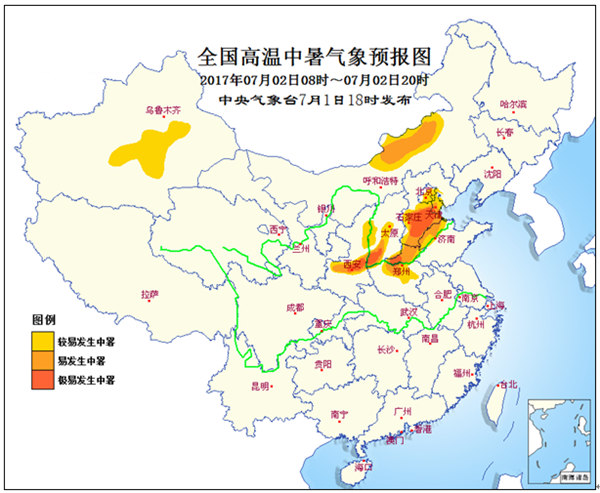 高温中暑预报 多地极易发生中暑