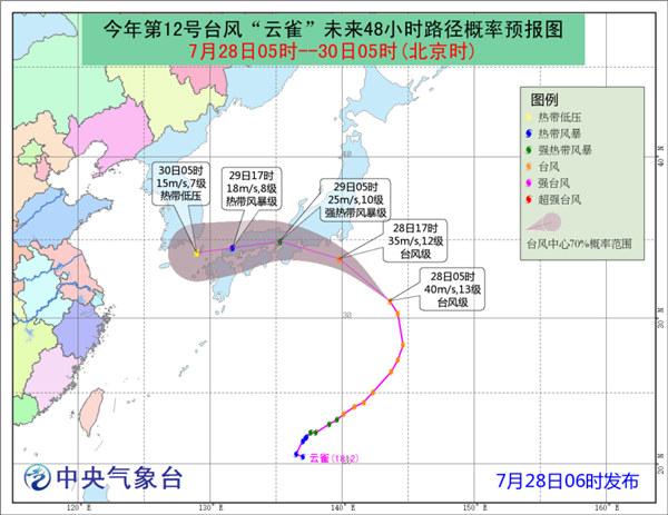 云雀台风路径预报图