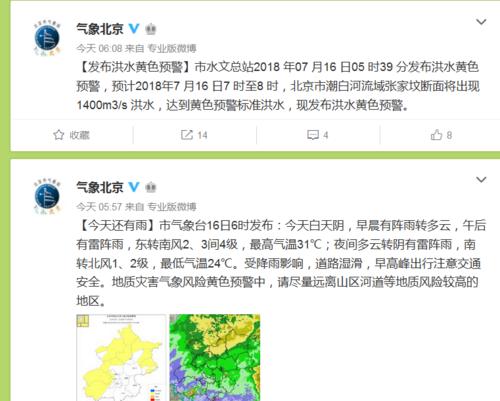 北京洪水预警