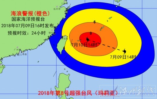 海浪预警：台风玛莉亚临近东海有巨浪浙江沿海有大浪