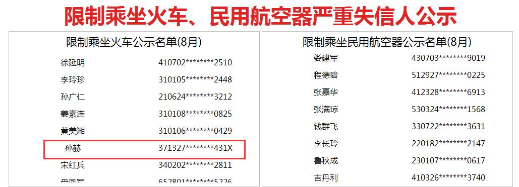 霸座男被列黑名单 霸座男孙赫被限制乘坐所有火车