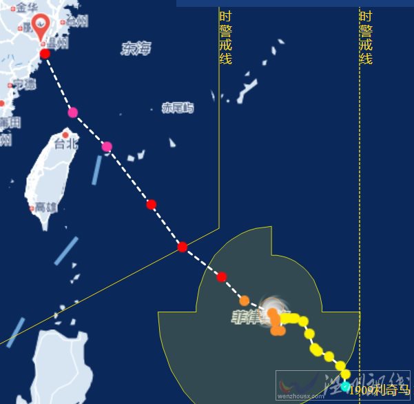 2019年9号台风路径预报图