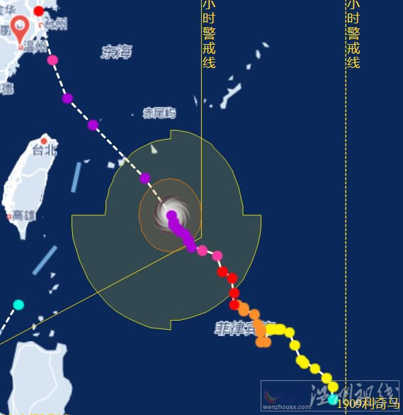 第9号台风利奇马最新路径消息路径