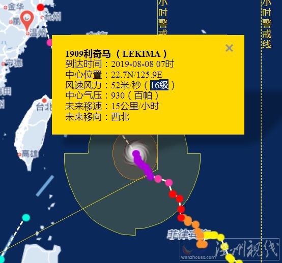 第9号台风利奇马最新路径消息路径