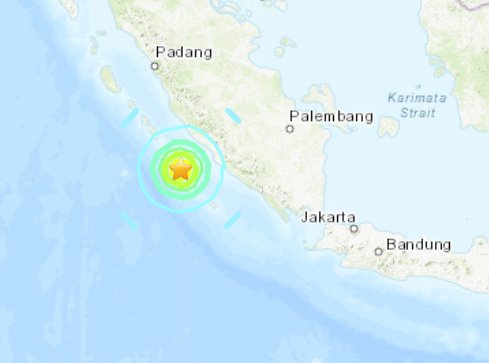 印尼地震最新消息 苏门答腊岛南部海域发生7.0级地震
