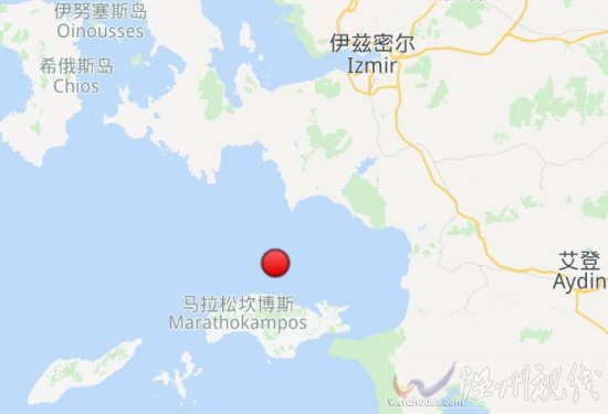 希腊佐泽卡尼索斯群岛6.9级地震正中位置