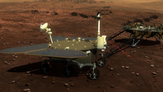 祝融号成功驶上火星表面