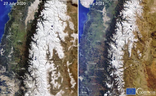 安第斯山脉出现罕见的干旱