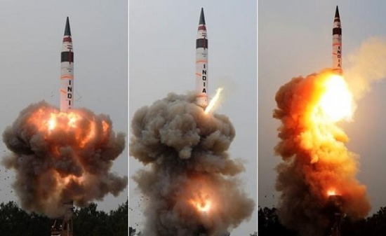 印度成功试射Agni-5洲际弹道导弹