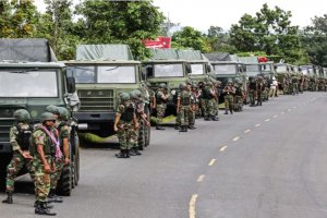 泰国士兵在柬埔寨边