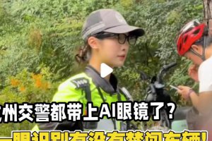 交警新装备：AI眼镜一