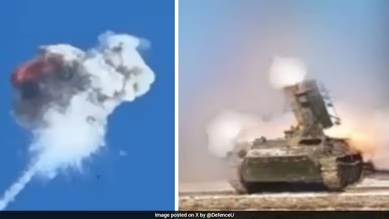 视频显示，乌克兰防空战斗机在空中拦截了一架俄罗斯&ldquo;沙赫德&rdquo;无人机。